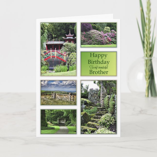 Para Brother, una tarjeta de cumpleaños con vistas (Anverso)