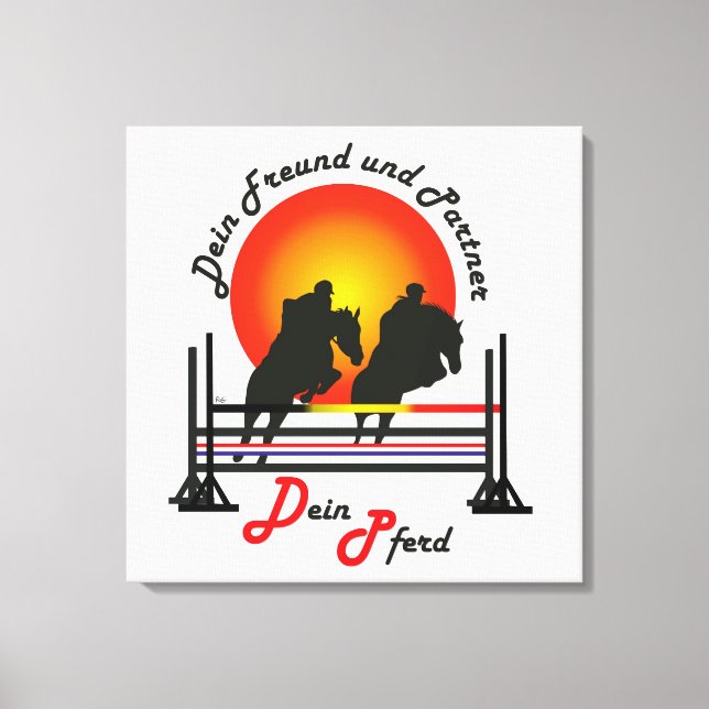 Para caballos y oporto de caballo amante lienzo (Anverso)