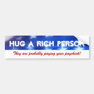 Para Coche Abrazo a una rica persona conservadora pegatina de