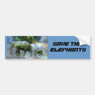 PARA COCHE AHORRE AL PEGATINA DEL ELEFANTE BUMBER