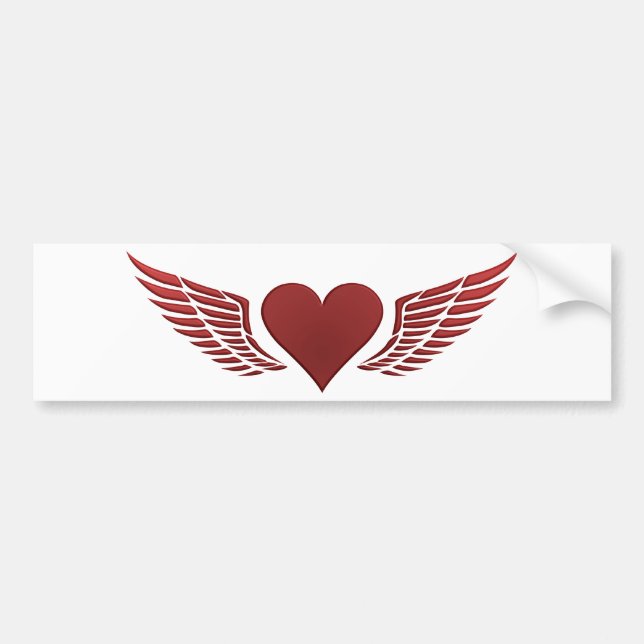 Para Coche Alas de la pegatina del parachoques de amor, perso (Frente)