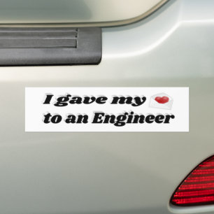 Para Coche Amar a mi ingeniero pegatina de parachoques