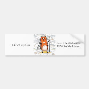 Para Coche Amar mi pegatina de parachoques de gato