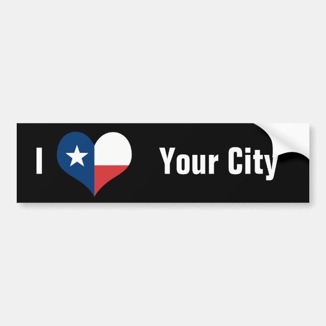 Para Coche Amar tu pegatina de parachoques de la ciudad texan (Frente)