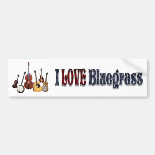 PARA COCHE AMO AL PEGATINA DE BLUEGRASS-BUMPER