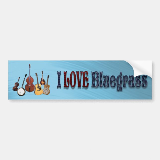 PARA COCHE AMO AL PEGATINA DE BLUEGRASS-BUMPER (Frente)