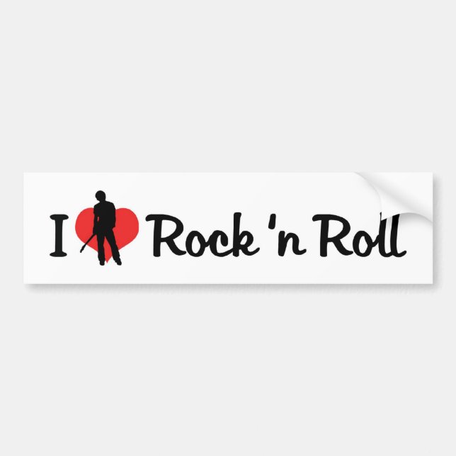 Para Coche Amo el pegatina del parachoques rock 'n Roll (Frente)