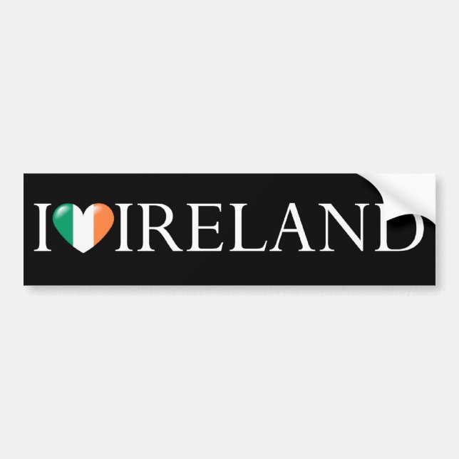 Para Coche "Amo pegatina de Irlanda" (Frente)