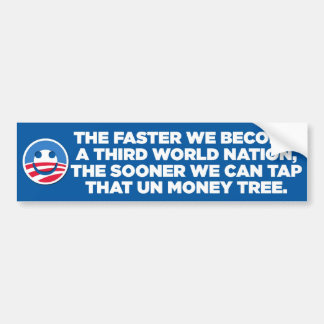 Para Coche Anti-Obama sarcástico - tercer mundo - pegatina