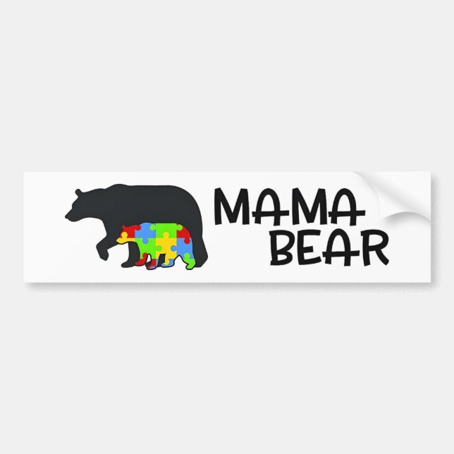 Para Coche Autismo Mama Bear Vinyl Decal Pegatina - Camión V (Frente)