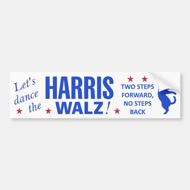 Para Coche Bailar con la pegatina de bumper de Harris Walz (Frente)
