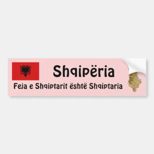 Para Coche Bandera de Albania y pegatina de parachoques de ma