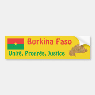 Para Coche Bandera de Burkina Faso + Pegatina de parachoques 