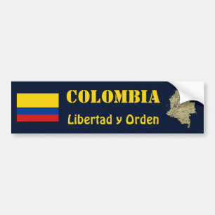 Para Coche Bandera de Colombia + Pegatina de parachoques de m
