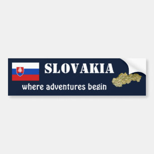 Para Coche Bandera de Eslovaquia + Pegatina de parachoques de