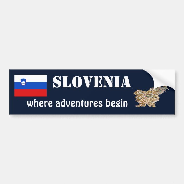 Para Coche Bandera de Eslovenia + Pegatina de parachoques de  (Frente)