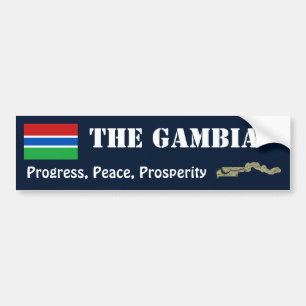 Para Coche Bandera de Gambia + Pegatina de parachoques de map
