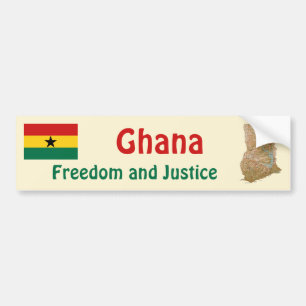 Para Coche Bandera de Ghana + pegatina de parachoques de mapa
