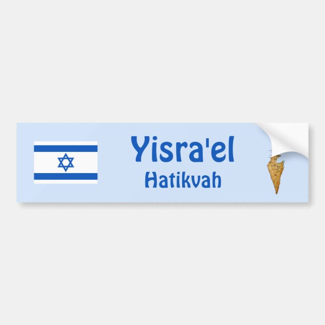 Para Coche Bandera de Israel + Pegatina de parachoques de map (Frente)