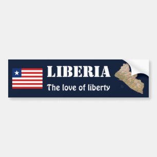 Para Coche Bandera de Liberia + Pegatina de parachoques de ma