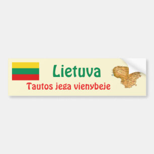 Para Coche Bandera de Lituania + Pegatina de parachoques de m