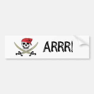 Para Coche ¡Bandera de pirata Rogelio alegre Arrr! Pegatina