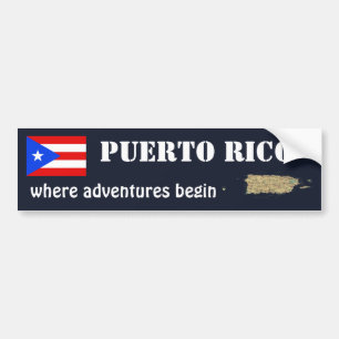 Para Coche Bandera de Puerto Rico + Pegatina de parachoques d
