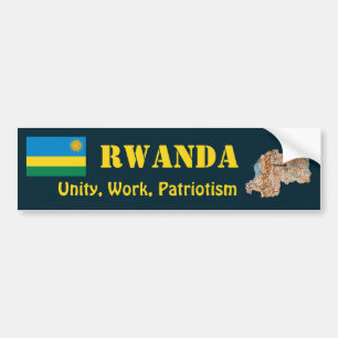 Para Coche Bandera de Ruanda + Pegatina de parachoques de map