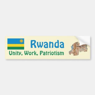 Para Coche Bandera de Ruanda + Pegatina de parachoques de map