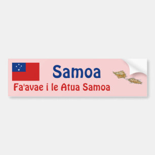 Para Coche Bandera de Samoa + Pegatina de parachoques de mapa