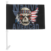 Bandera india de los E.E.U.U. del cráneo del