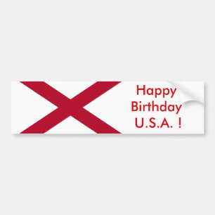 Para Coche Bandera pegatina de Alabama, ¡Feliz cumpleaños EEU