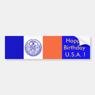Para Coche Bandera pegatina de Nueva York, ¡Feliz cumpleaños