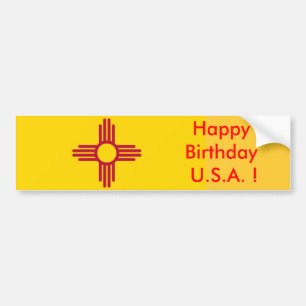 Para Coche Bandera pegatina de Nuevo México, ¡Feliz cumpleaño