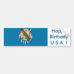 Para Coche Bandera pegatina de Oklahoma, ¡Feliz cumpleaños a