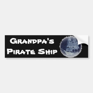 Para Coche "BARCO PIRATO DE GRANDPA" Pegatina parachoques