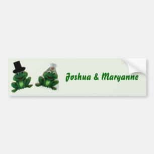 Para Coche Boda de Froggy - Pegatina de parachoques con nombr