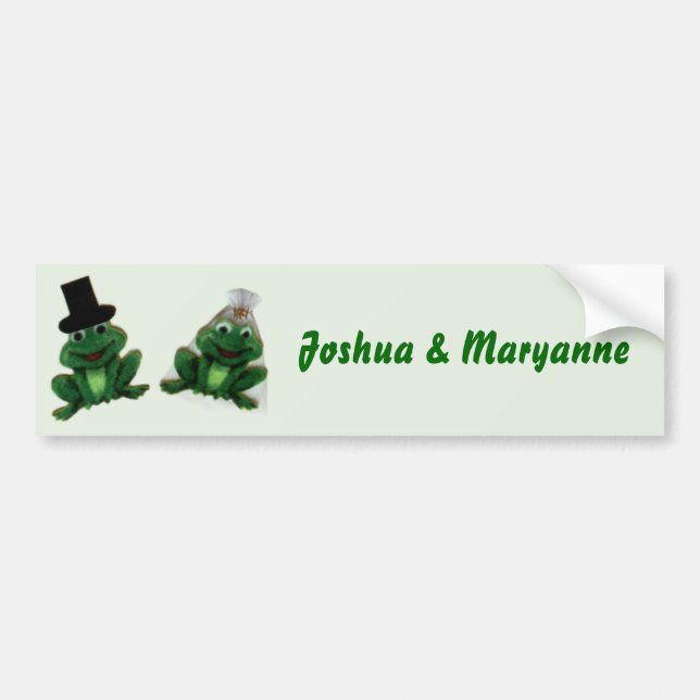 Para Coche Boda de Froggy - Pegatina de parachoques con nombr (Frente)