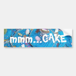 Para Coche Bollos azules 'mmm... tarta' pegatina del parachoq