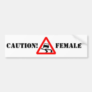 Para Coche ¡broma, PRECAUCIÓN! Pegatina DE SEXO FEMENINO