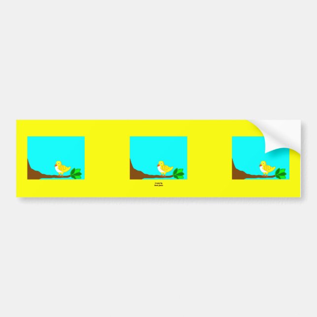 Para Coche Buenos días, pegatina de parachoques amarillos (Frente)