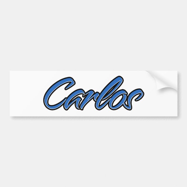 Para Coche Carlos Name blue Aufkleber Pegatina Autoaufkleber (Frente)
