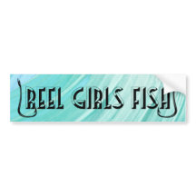 Chicas Reel Pescado - Pegatina del parachoques