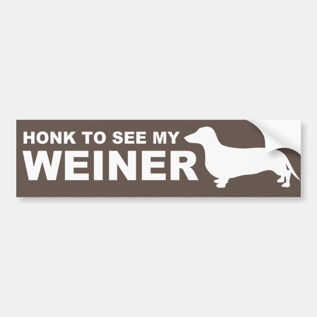 Para Coche Cita de Weiner Dog (Dachshund) curiosa pegatina de (Frente)