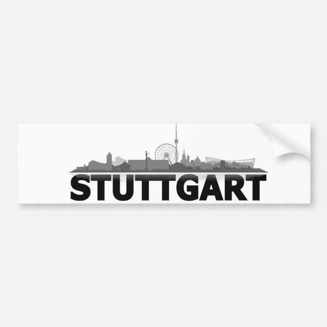 Para Coche Ciudad de Stuttgart horizonte - pegatina de (Frente)