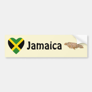 Para Coche Corazón de la bandera de Jamaica + Pegatina de par