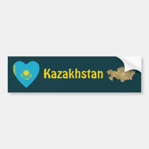 Para Coche Corazón de la bandera de Kazajistán + pegatina de 