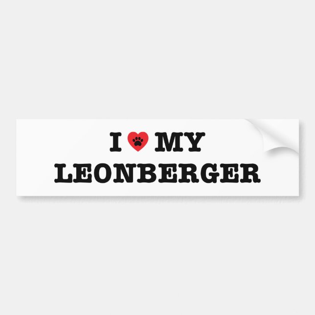 Para Coche Corazón de mi pegatina Leonberger Bumper (Frente)