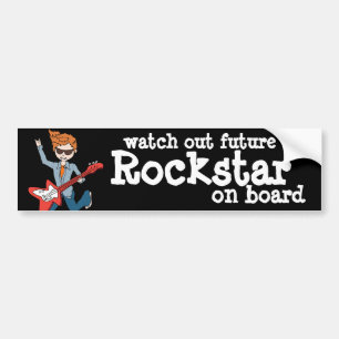 Para Coche Cuidado con la pegatina del parachoques Rockstar a