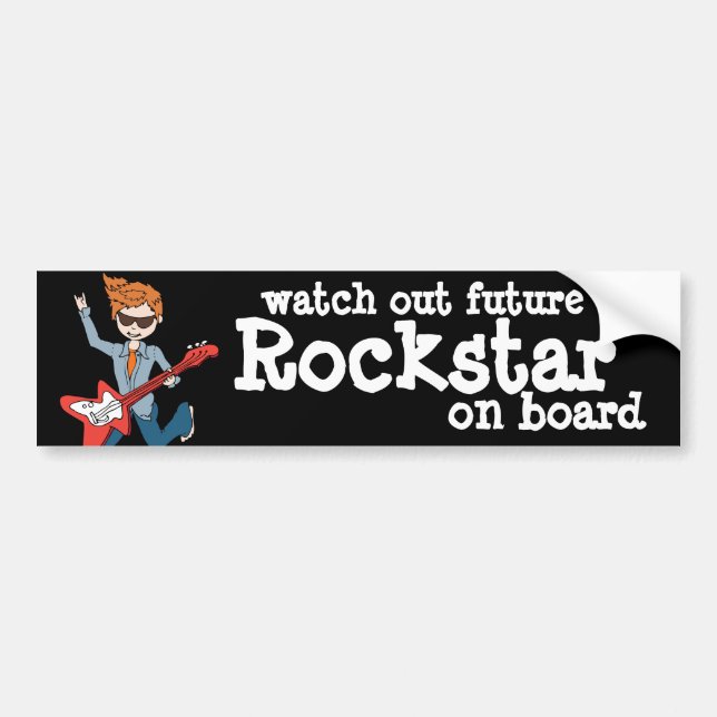 Para Coche Cuidado con la pegatina del parachoques Rockstar a (Frente)